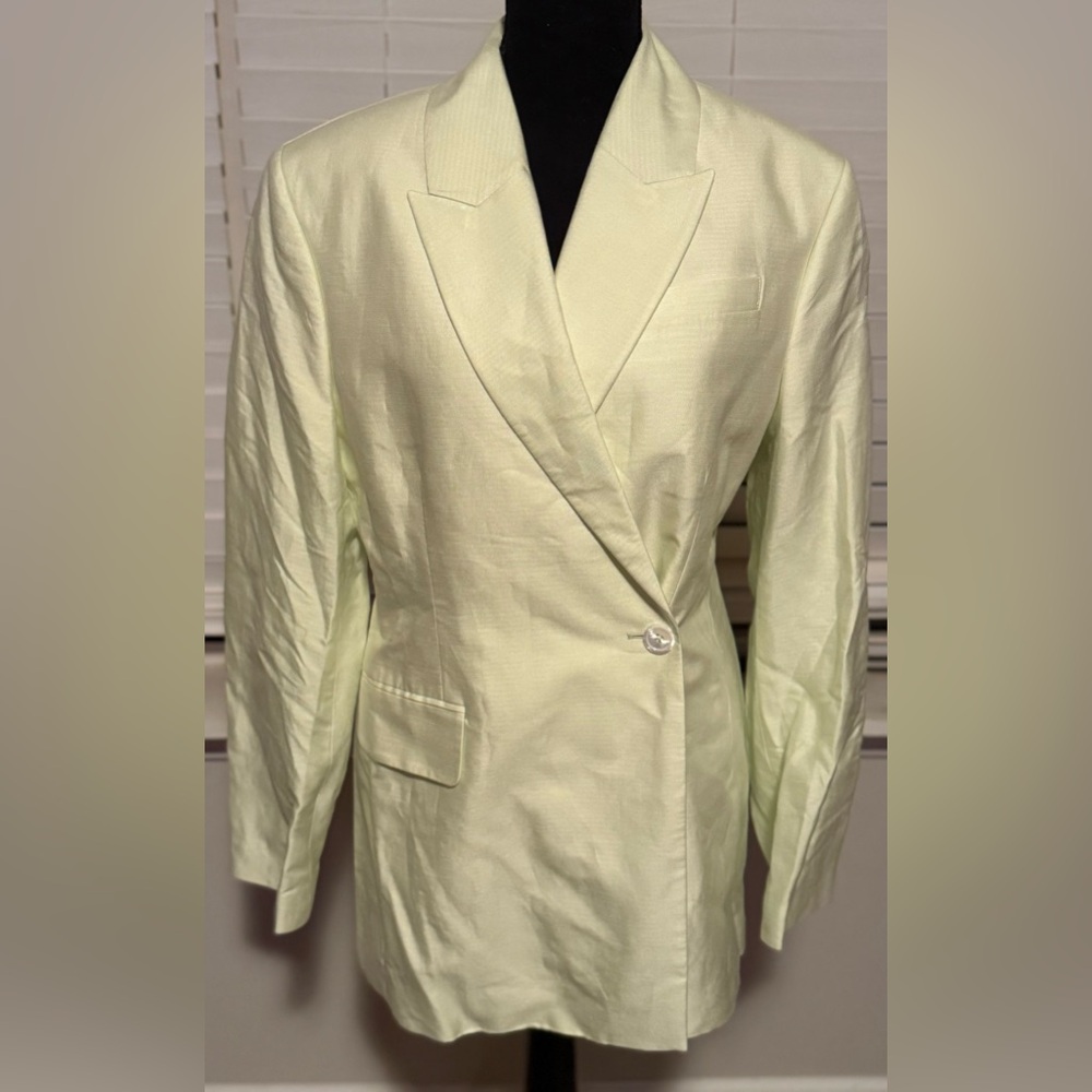 NWT Banana Republic Pale Lime Linen Blazer 8